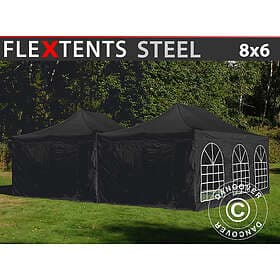 Dancover Snabbtält Depåtält Easy-up tält Eventtält Partytält FleXtents Steel 8x6