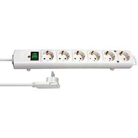 Brennenstuhl 6-Way Power Strip with Flat Plug White