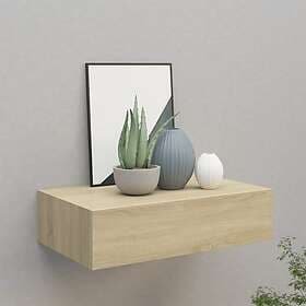 vidaXL Wall Mounted Drawer Oak 40x23.5x10 cm MDF 330247