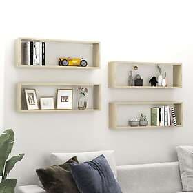 vidaXL Cube Wall Shelf 4 pcs Sonoma Oak 80x15x26.5 cm Engineered Wood 807116