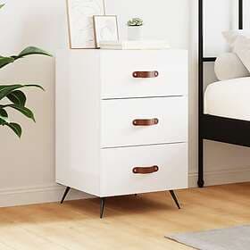 vidaXL Nightstand White High Gloss 40x40x66cm Constructed Wood 827630