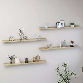 vidaXL Wall Shelves 4 pcs Sonoma Oak 100x9x3 cm 326687
