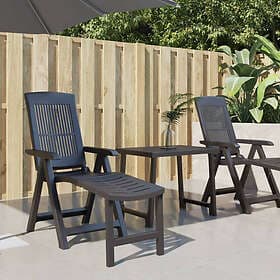 vidaXL Deckchair antracit plast 364707