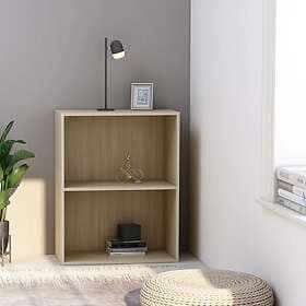 vidaXL Bokhylla 2 hyllor sonoma-ek 60x30x76.5 cm konstruerat trä 800966