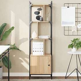 vidaXL Bokhylla med dörr sonoma-ek 44.5x30x154.5 cm konstruerat trä 833354