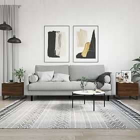 vidaXL Soffbord 2 st brun ek 50x50x40 cm konstruerat trä 829459