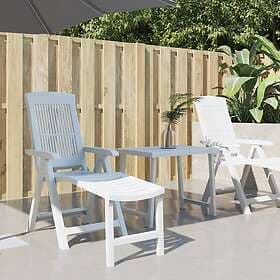vidaXL Deckchair vit plast 364705