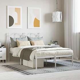 vidaXL Bed Frame med huvudgavel metall vit 120x200 cm 353486