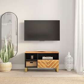 vidaXL TV Stand brun och svart 80x33.5x46 cm massivt mangoträ 356800