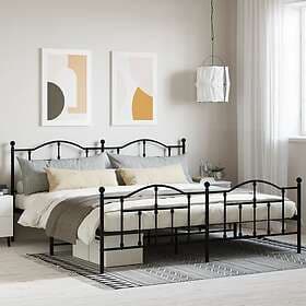 vidaXL Bed Frame med huvudgavel och fotgavel svart metall 200x200 cm 353464