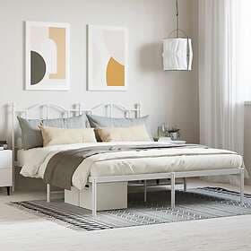 vidaXL Bed Frame med huvudgavel metall vit 180x200 cm 353492