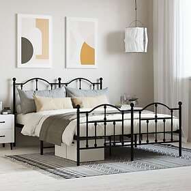 vidaXL Bed Frame med huvudgavel och fotgavel svart metall 140x200 cm 353458