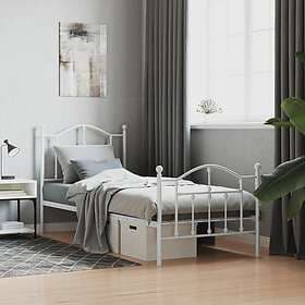 vidaXL Bed Frame med huvudgavel och fotgavel vit metall 80x200 cm 353497