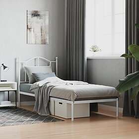 vidaXL Bed Frame med huvudgavel metall vit 90x190 cm 353480