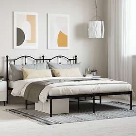 vidaXL Bed Frame med huvudgavel metall svart 180x200 cm 353443