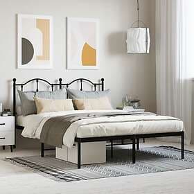 vidaXL Bed Frame med huvudgavel metall svart 140x190 cm 353439