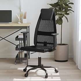 vidaXL Office Chair svart nättyg och konstläder 353023