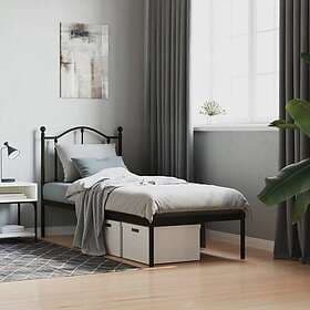 vidaXL Bed Frame med huvudgavel metall svart 75x190 cm 353429