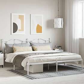 vidaXL Bed Frame med huvudgavel metall vit 200x200 cm 353495