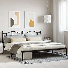 vidaXL Bed Frame med huvudgavel metall svart 200x200 cm 353446