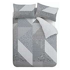 Catherine Lansfield Larsson Geo Easy Care3 pieces Double Duvet Set Grey