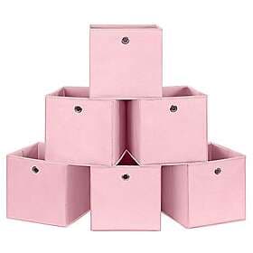 Songmics Set of 6 Foldable Storage Boxes, Fabric Storage Cubes, Clothes Organise