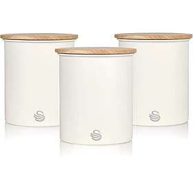 Swan SWKA17513 Nordic Scandi Set of 3 Storage, Tea, Coffee and Sugar Canisters