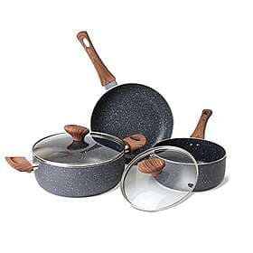 nuovva Non Stick Pots and Pans Set Pot Set 3 pcs