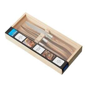 Amefa Natural Barbecue Knife Royal Steak 4-pack i Träbox