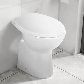 vidaXL High Toilet 7 cm Rimless Soft Close Ceramic White 145779 (White)