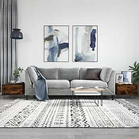 vidaXL Soffbord 2 st rökfärgad ek 50x46x35 cm konstruerat trä 830871
