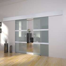 vidaXL Double Sliding Doors Glass