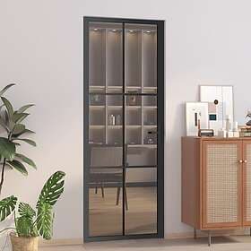 vidaXL Internal Door 76x201.5 cm svart ESG-glass och aluminium 350564