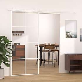 vidaXL Sliding Door ESG-glass och aluminium 90x205 cm vit 151672