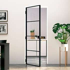 vidaXL Internal Door 76x201.5 cm härdat glass och aluminium slim 153658