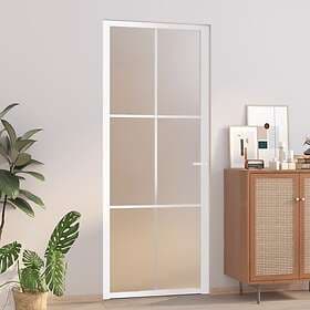 vidaXL Internal Door 83x201.5 cm vit matt glass och aluminium 350581