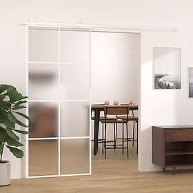 vidaXL Sliding Door frostat ESG-glass och aluminium 90x205 cm vit 151673