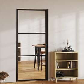 vidaXL Internal Door ESG-glass och aluminium 93x201.5 cm svart 151200