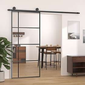 vidaXL Sliding Door ESG-glass och aluminium 90x205 cm svart 151682