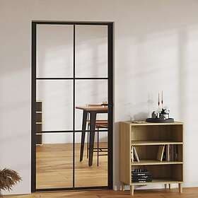 vidaXL Internal Door ESG-glass och aluminium 102.5x201.5 cm svart 151205