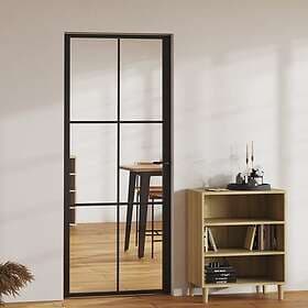 vidaXL Internal Door ESG-glass och aluminium 83x201.5 cm svart 151203