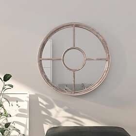 vidaXL Mirror sandfärgad 60x4 cm rund järn för inomhusbruk 3093529