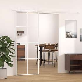 vidaXL Sliding Door ESG-glass och aluminium 76x205 cm vit 151668