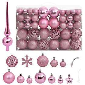 vidaXL Christmas Balls 111-pack Pink Polystyrene
