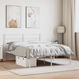 vidaXL Bed Frame med huvudgavel metall vit 150x200 cm 355710