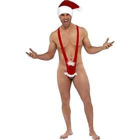 Smiffys Jultomte Mankini Maskeraddräkt Roliga Maskeradkläder