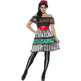 Smiffys Day of the Dead Señorita Doll Costume Fancy Dress For Women