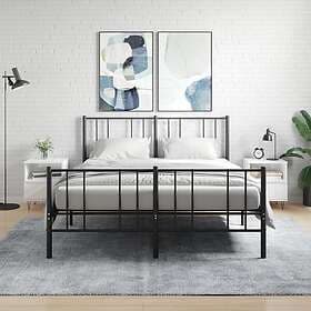 vidaXL Sängbord 2 st vit högglans 40x35x50 cm konstruerat trä 830625