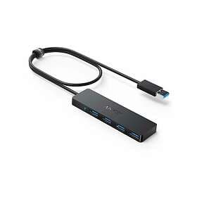 Anker 4-Port USB 3.0 Ultra Slim Data-Hubb Svart