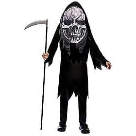 Amscan 9907122 – barndräkt Grim Reaper, rock, mask, sensenmann, stort huvud, ske